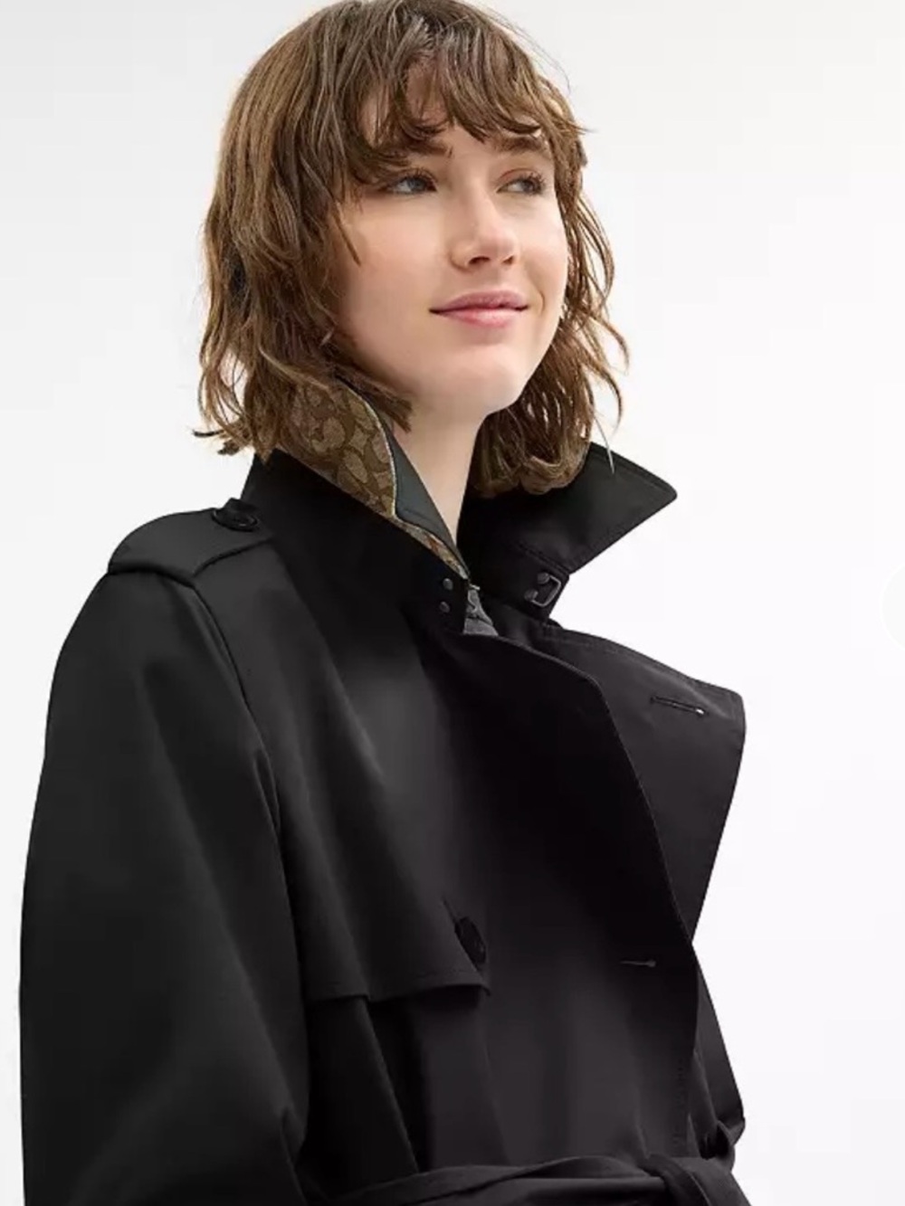 Coach Black The Trench Coat with Signature Lining - Picture 4 of 9